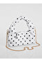 Women's White Black Polka Dot Hand and Shoulder Bag