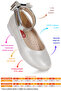 Hook-and-loop Girls' Bow Ballet Flats Ege 205 Vakko with Ankle-Tie - 2
