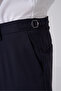 Men's Navy Blue Slim Fit Buckle Trousers - 4