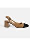 Women's Brown Leather Heeled Classic Shoes - 2