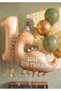 Retro Dinosaur 1 Year Old Balloon Set Bohemian Colors Dinosaur Theme Birthday Balloon Retro Balloon Set