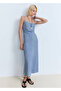 Drape Denim Dress - 2
