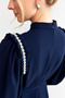 Nova Shoulder Detail Dress - Navy Blue - 5