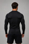 Unprinted Black Compression Stretch Fabric Body-Hugging Body Underwear T-Shirt Long Sleeve Gym Fitness - 2