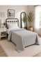 Vanilla Soft Single 100% Cotton Gray Pique Bedspread 160 X 220 Bedspreed - 2