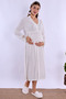 Cotton Comfortable Cut Maternity Nightgown with Breastfeeding Feature Effortt - Ecru - 6