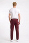 Men's Burgundy Flat-Leg Comfortable Fit Combed Cotton Side Piping Zipper Pocket Sweatpants - 4
