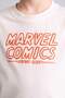تي شيرت رجالي من القطن بنسبة 100% مطبوع عليه Marvel Comics من الخلف، ذو قصة عادية وياقة دائرية وأكمام قصيرة، لون إكرو - 6