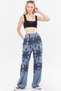 Women's Indigo Print Wide Leg Pants Arm-23Y 001124 - 6