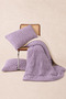 Drawstring Double Lilac-Cream Cotton Duvet Cover Set (Without Sheet) - 3