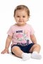 Baby Girl Pink Navy Floral Printed Shorts Set of 2