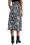 Women's Side Zippered Slit Viscose Zebra Patterned Midi Skirt - 3