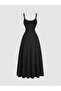 Kylie - Crepe Fabric Thin Strap Waist-Hugging Maxi Dress - 2