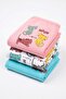 Girl's Colorful 3-Piece Printed Boxer Cat Printed Body-Hugging Stretch Fabric - 8703-3 - 4