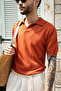 Alten Peach Polo Collar 100% Cotton Knitwear Men's Tshirt