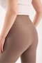 Women's High Waist Ribbed Cappuccino Spanish Leggings - H5948 - 4