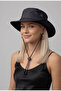 Premium Mountaineering Hat with Wide Brim |   Black Men's Drawstring Snap Safari - 4