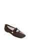 Lenzi Casual Ballet Flats Leather Knitted Detailed Brown - 7