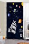 Planets Galaxy Space Themed Double Winged Children's Room Background Curtain