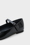 Blunt Toe Banded Margin Jane Patent Leather Black Women's Ballerinas - 3