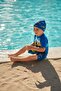 Mi̇lays 3 Pieces Bonneted Tee-Shorts Sea and Pool Swimsuit - 2