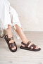 Women's Brown Gold Accessories, Comfortable Sole, Everyday Casual Wear - 2