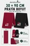 2-Piece Embroidered Sports Towel 30X90 cm Cotton Sweat Absorbent Fitness Pilates Boxing Tennis Burgundy Black - 4