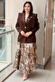 Double-Breasted Collar, Floral Stone Embellished Jacket, Undershirt, Skirt, 3-Piece Evening Dress Set - 2