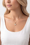 Yonca Model Zircon Stone Gold Color Stainless Steel Women's Necklace - 1.5 cm Pendant - 3