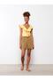 Patterned Viscose Women's Swim Shorts with Elastic Waist (S2) - 4
