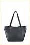 Women's Large Size Shoulder Bag with Metal Accessories - Black - 3