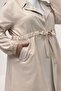 67019 Large Size Tie-Waist Pants Jacket Nora Set - Beige - 2