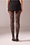 Women's 40 Den Black Lace Detailed Thin Pantyhose - 2