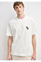 Printed Ecru T-Shirt Loose Fit / Comfortable Loose Cut 0613645-70057