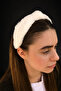 Bym400 Plush Knotted White Women's Hair Crown Soft Daily Stylish Hair Accessory - 3
