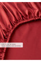 Premium Tencel Double Elastic Satin Bed Sheet Burgundy (160X200X35 cm) - 3