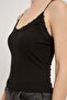 Lace Detailed Thin Strap Tank Top with Chest Support - 4