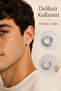 Men's Compressed Non-Hole Steel Hoop Earring Single