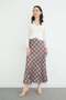 Plaid Patterned Maxi Length Satin Skirt - 2
