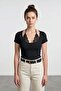 Lace Halter Neck Slim Fit Blouse - 2