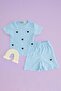Girl's 2-Piece Set with Heart Embroidered Textured Shorts