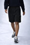 Men's Casual Summer Black Linen Shorts with Cargo Pockets - 3