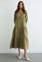 Fullamodest Half Buttoned High Collar Muslin Dress - 2