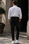 Men's High Waist Jeans with Narrow Leg - Loose Mom Jeans C333-Black - 8