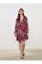 Two Mt Shop Quality V-Neck Patterned Mini Dress - 2