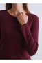 Two Mt Shop Quality Soulife Burgundy Plain Standard & Regular Long Sleeve Women's T-Shirt - 5