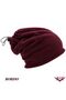 Winter Burgundy Unisex Hat with Drawstring Fleece Neck Collar That Can Be Used as a Beanie - 3