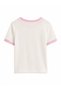 Gap Girls' Soft Textured Cotton Girls' Ringer T-Shirt 4-16 Years White - 2