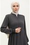 Lace detailed mevlana abaya 5069-06 smoked - 3