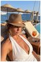 Mj Sporty Striped Straw Trilby Hat - Casual and Vacation Hat (58-59 Cm, Women/Men) - 7